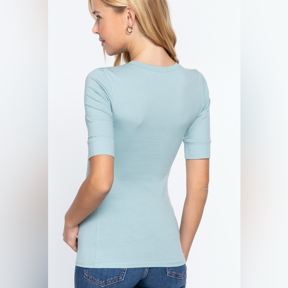 2/$5 Sale - Half Sleeve Spandex Tee - Blue